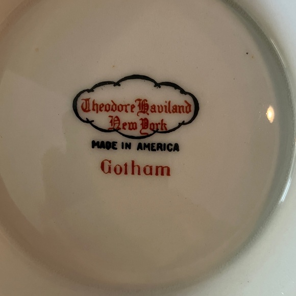 Vintage Theodore Haviland Gotham Gravy Sauce Boat with Attached Underplate - Picture 9 of 10